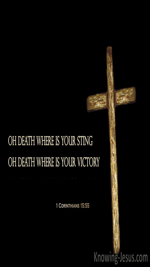 1 Corinthians 15:55 Death Where Is Your Victory (black)